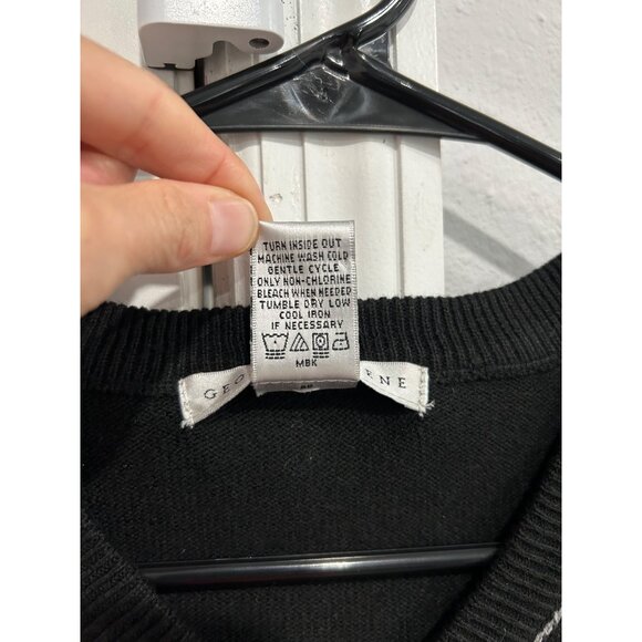 Geoffrey Beene Mens Argyle V Neck Sweater Vest Black Gray Size Large - Picture 6 of 8